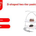 D-shaped two-tier pastry stand